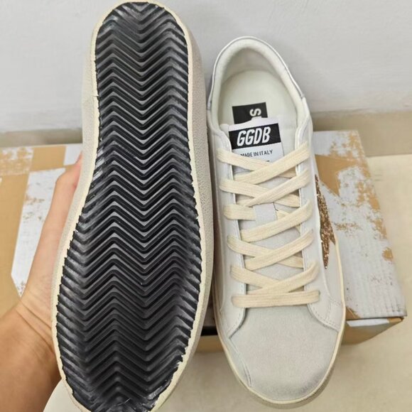 Golden Goose White and Silver Superstar Sneakers - Picture 10 of 10